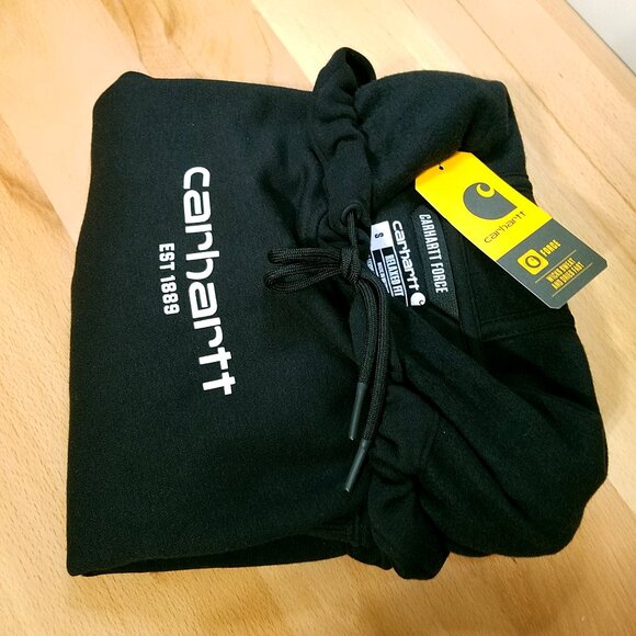 Carhartt Men’s Force Logo Hoodie Black Size Small NWT - Picture 13 of 13